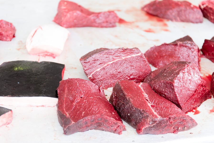Whale Meat at a Greenlandic market
