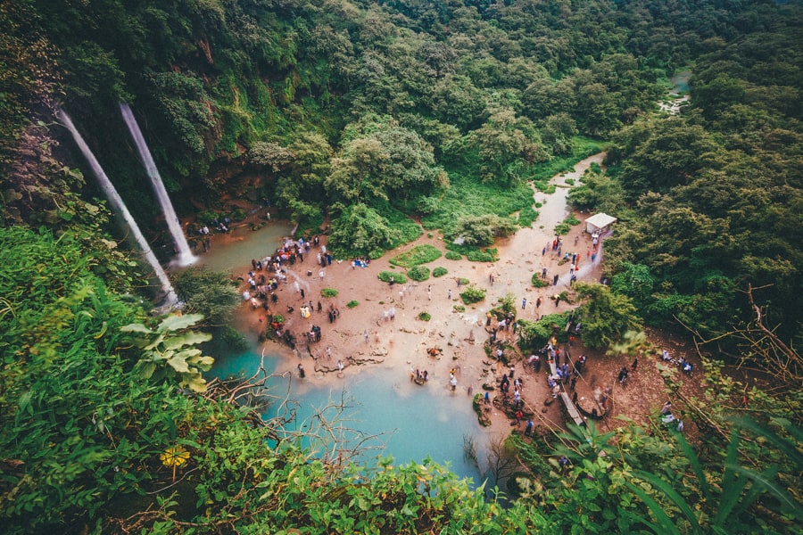 Ayn Athum waterfall in Salalah Oman.