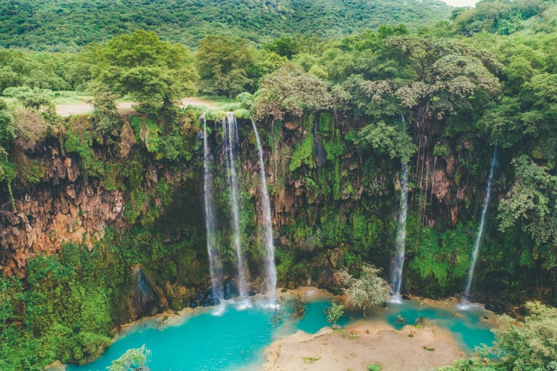 Ayn Athum waterfall in Salalah Oman.