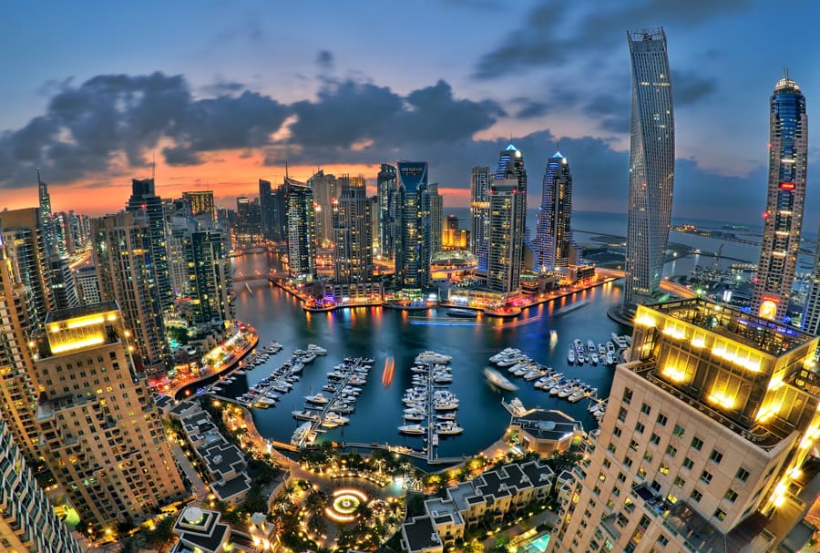 Dubai Marina at night