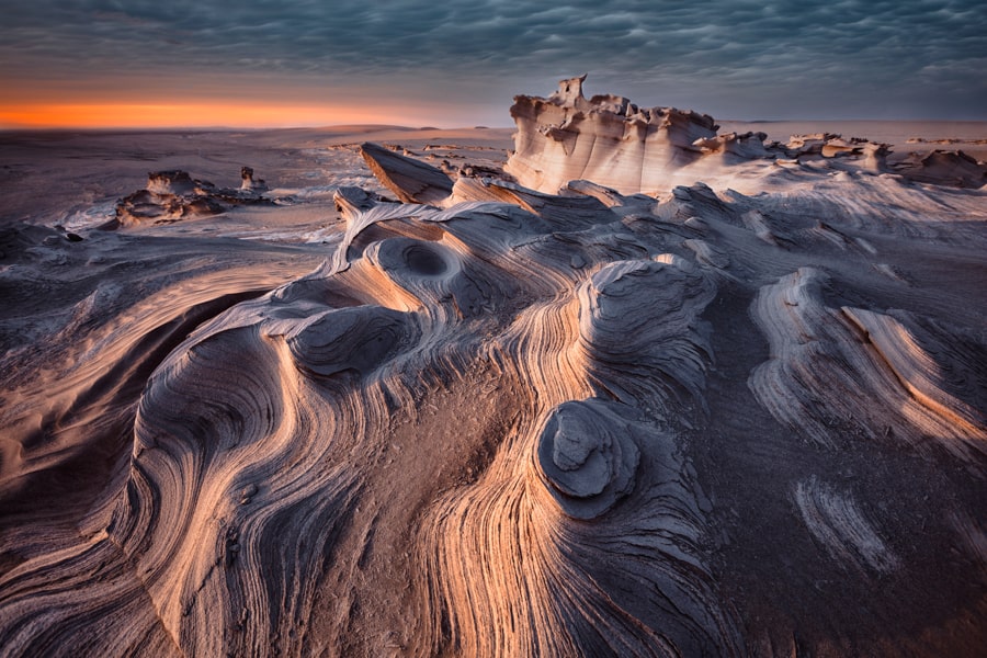 Fossil Dunes at Sunset in Abu Dhabi