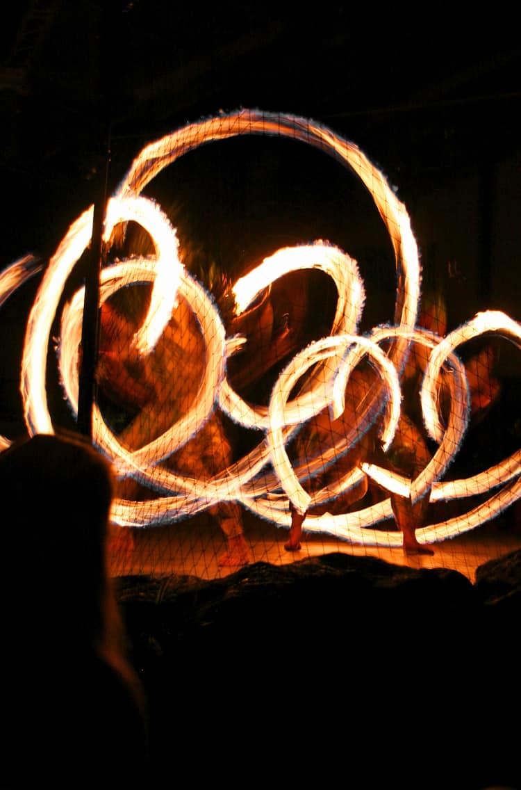 Luau Kalamaku Fire Poi Ball Twirlers in Kauai Hawaii