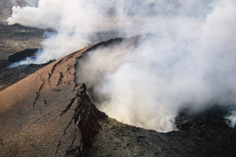 kilauea volcano in hawaii volcanoes national park on the big island.