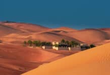 Qasr Al Sarab Abu Dhabi in the desert dunes