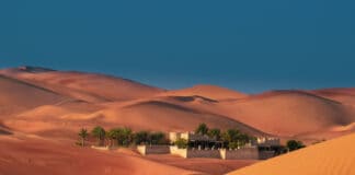 Qasr Al Sarab Abu Dhabi in the desert dunes
