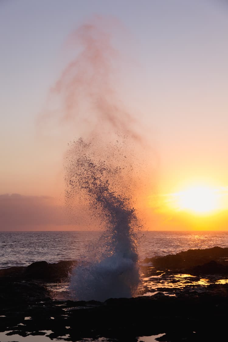 Spouting Horn blowhole in Kauai