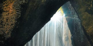 Tukad Cepung Waterfalls in Ubud Bali Indonesia