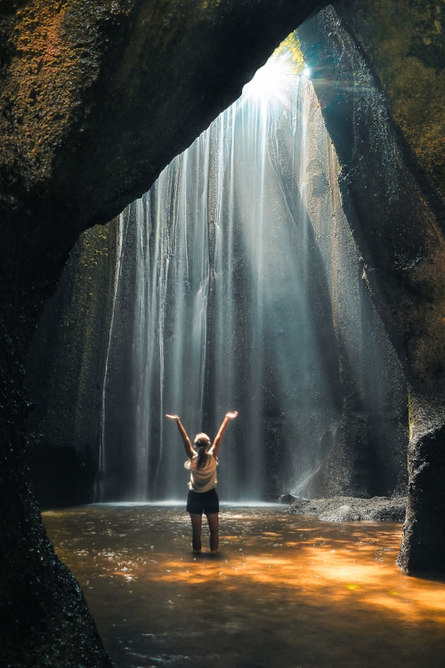 Tukad Cepung Waterfalls in Ubud Bali Indonesia 