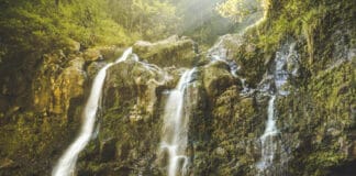 Upper Waikani Falls in Maui