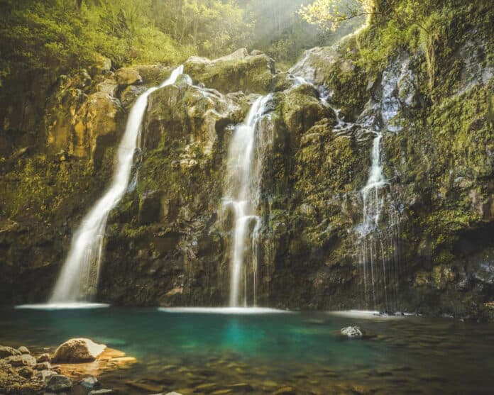 Upper Waikani Falls in Maui