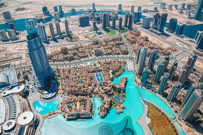 View from the top of the Burj Khalifa Dubai