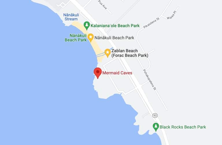 Map of Mermaid Cave parking areas