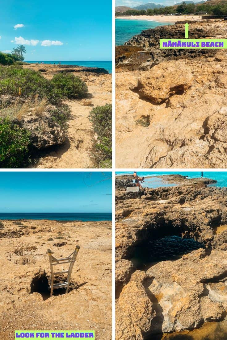 Ladder to get to the Mermaid Cave Oahu