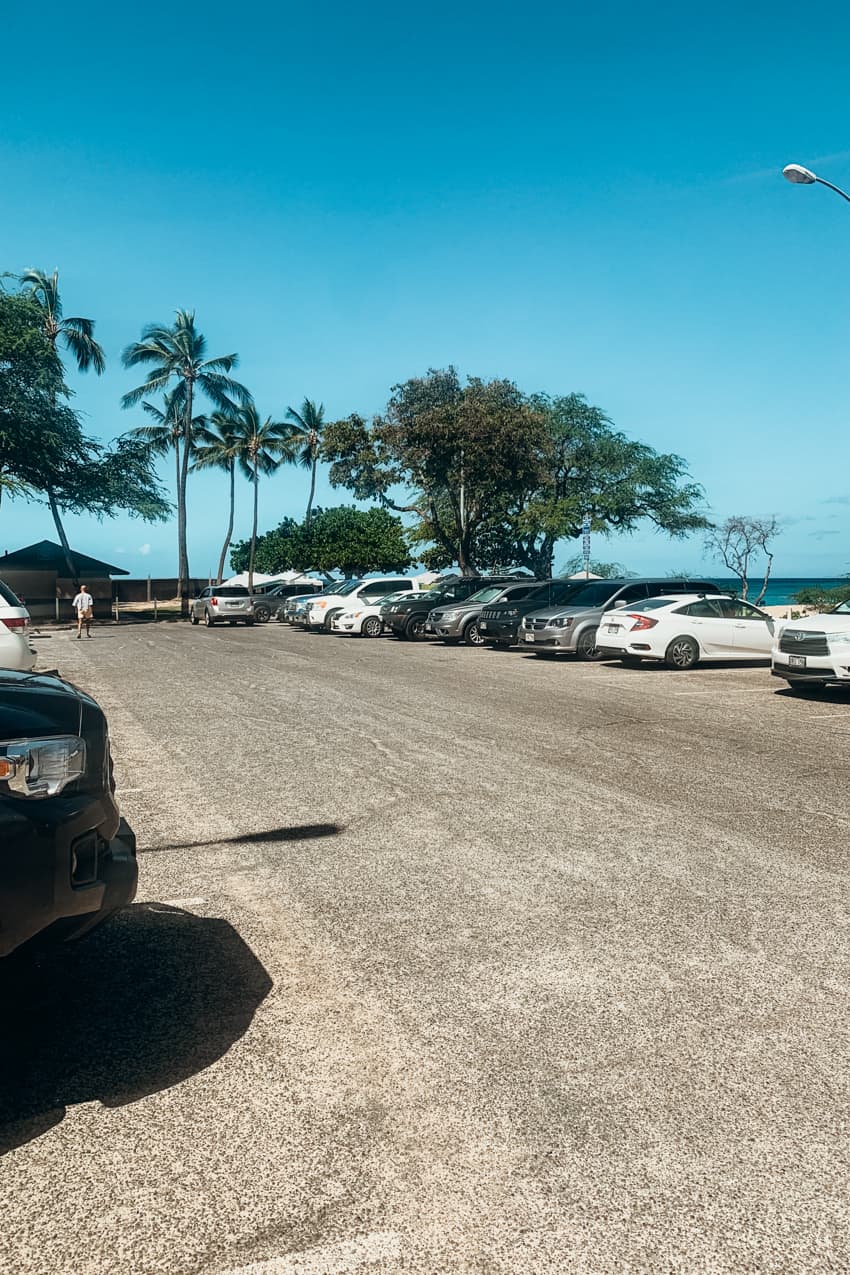 Zablan Beach parking in Oahu