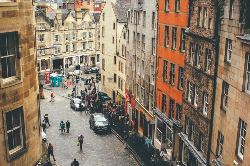 Grassmarket area in Edinburgh Scotland