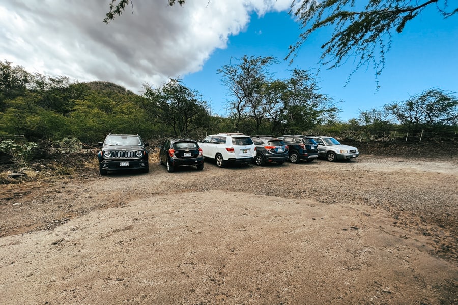 Hoapili Trail parking lot in Maui Hawaii