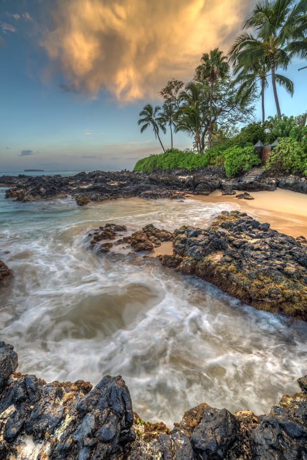 Sunrise from Secret cove in Maui 