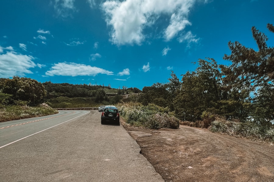 Parking at Punalau Beach