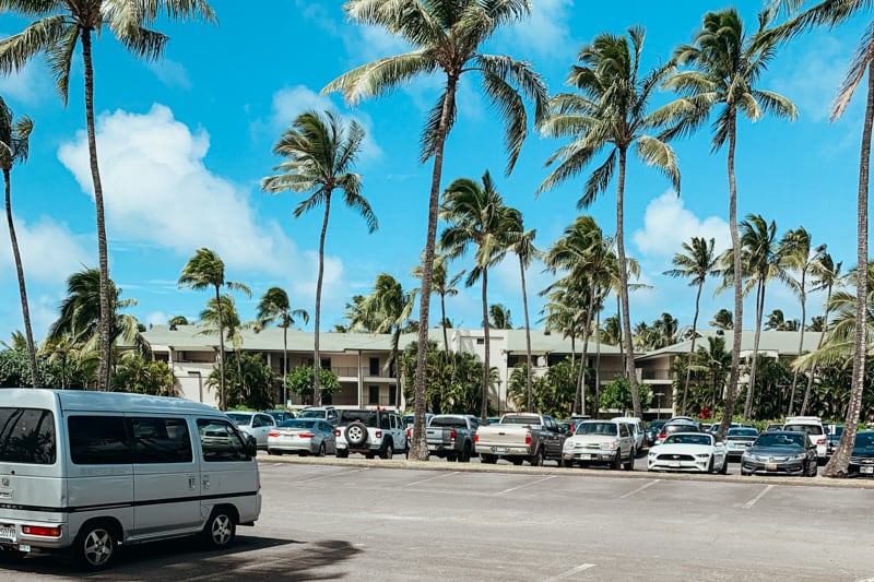 Turtle Bay resort parking on Oahu