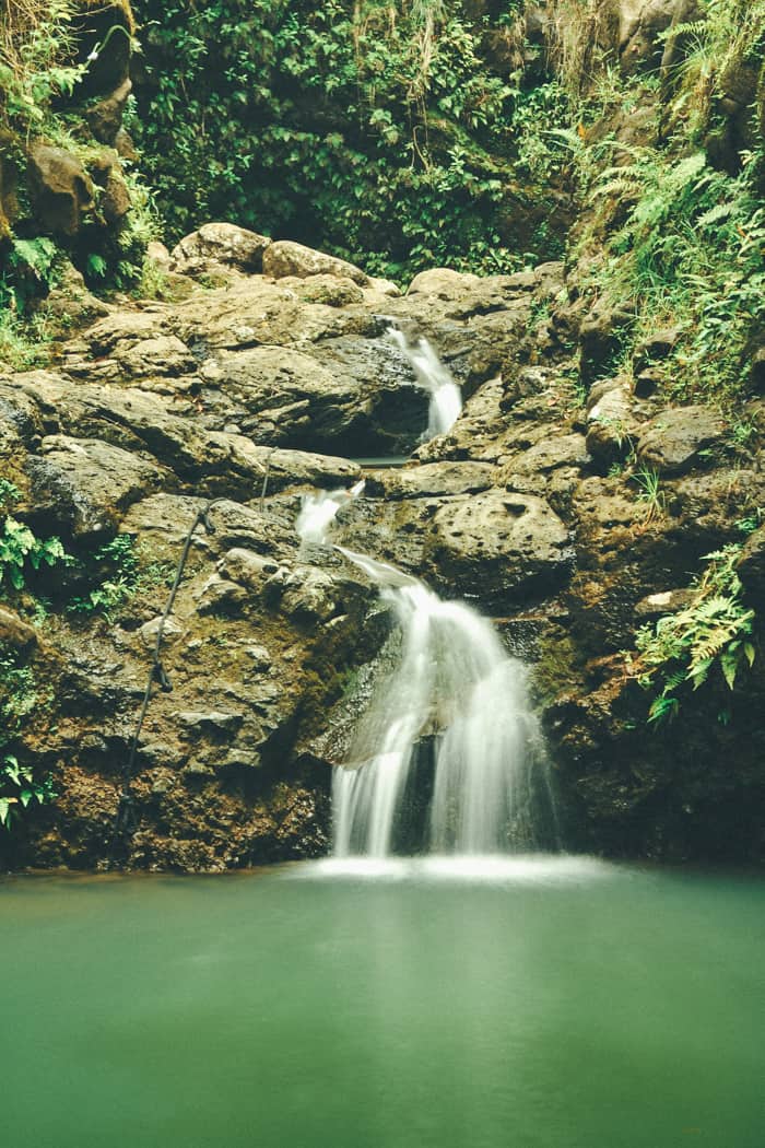 Waimano Falls in Oahu Hawaii.