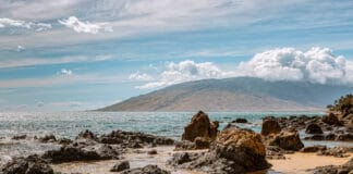 Charley Young Beach looking towards the West Maui Mountains