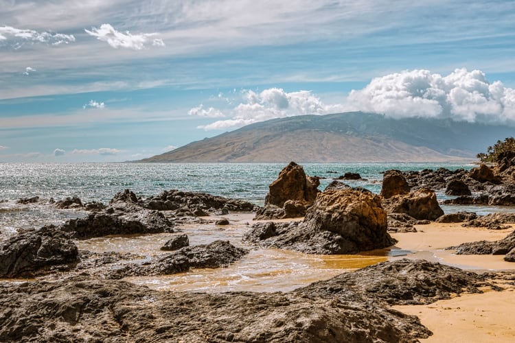 Charley Young Beach looking towards the West Maui Mountains