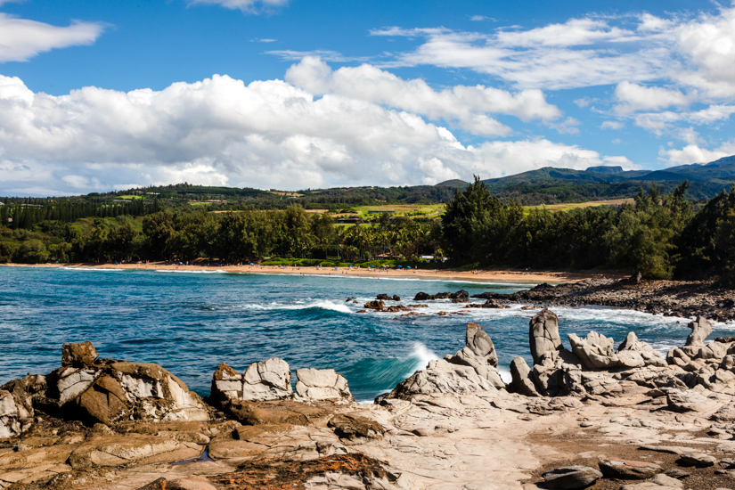 Waves at Ironwoods beach in Maui. 