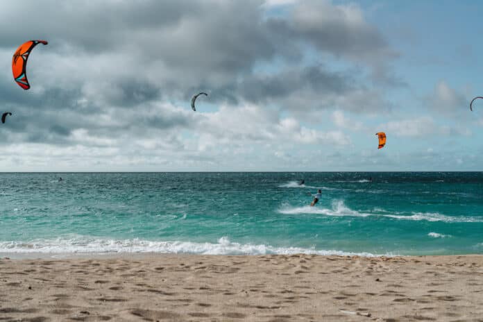 Kahana Beach Park windsurfers