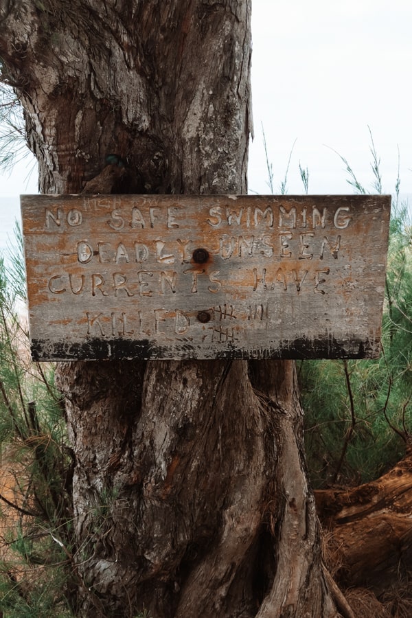 Warnings at Larsen's beach not to swim