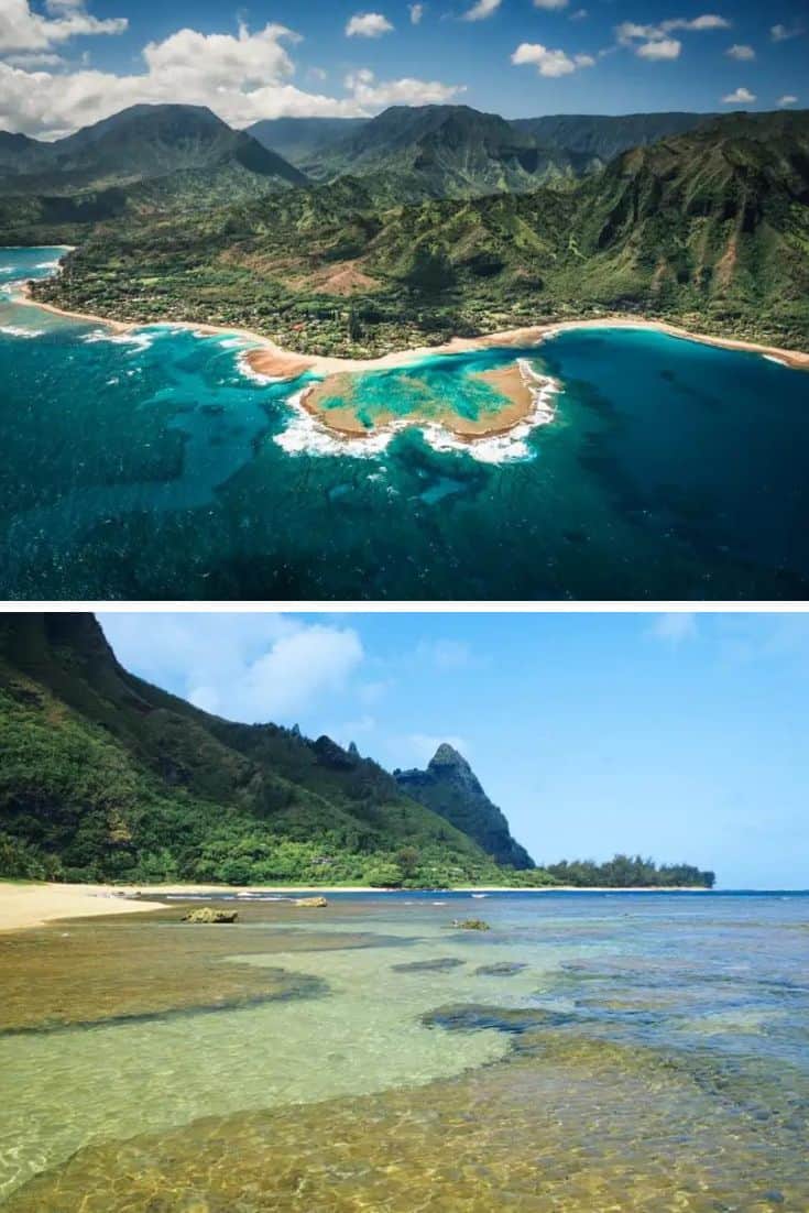 Tunnels beach snorkeling reef in Kauai