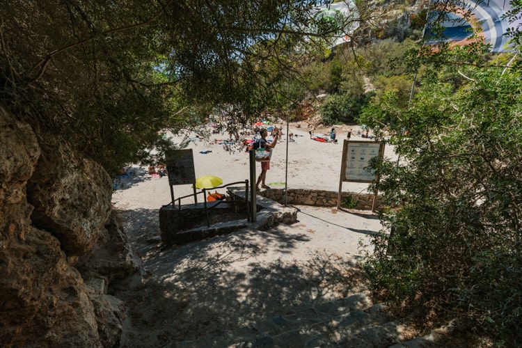 Cala Pi beach entrance 
