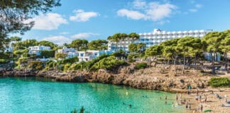 Cala Esmeralda beach in Palma Mallorca.
