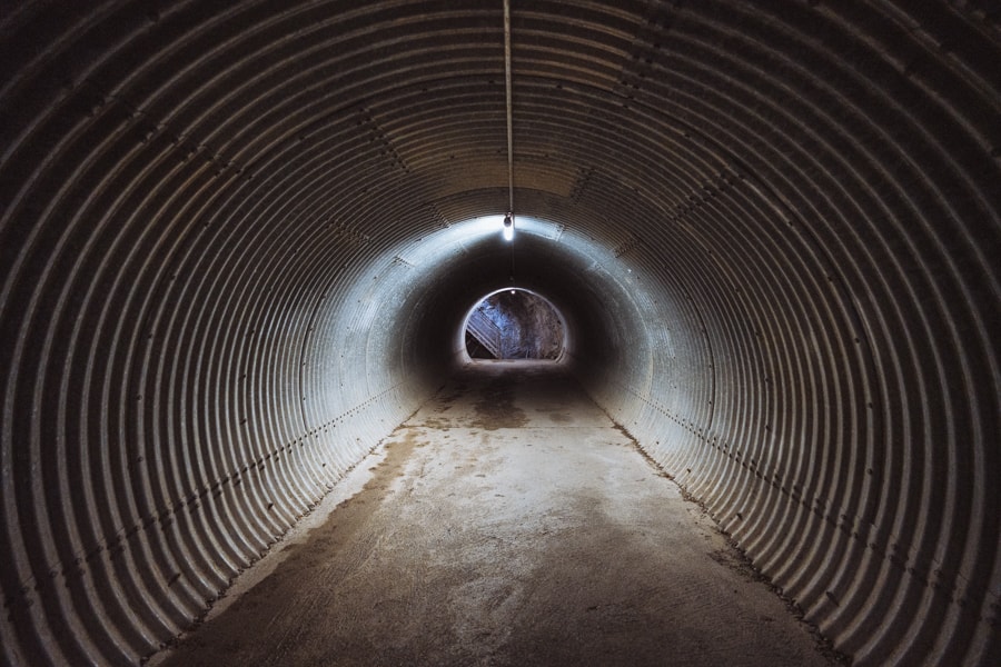 Staubbach Falls hike tunnel