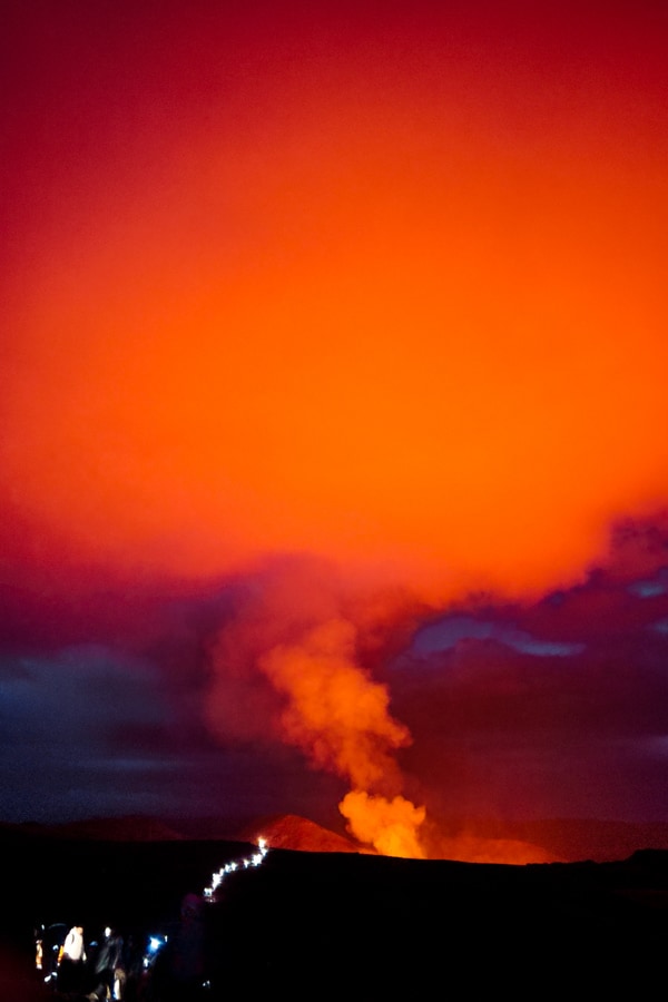 Fagradalsfjall hike Iceland at night