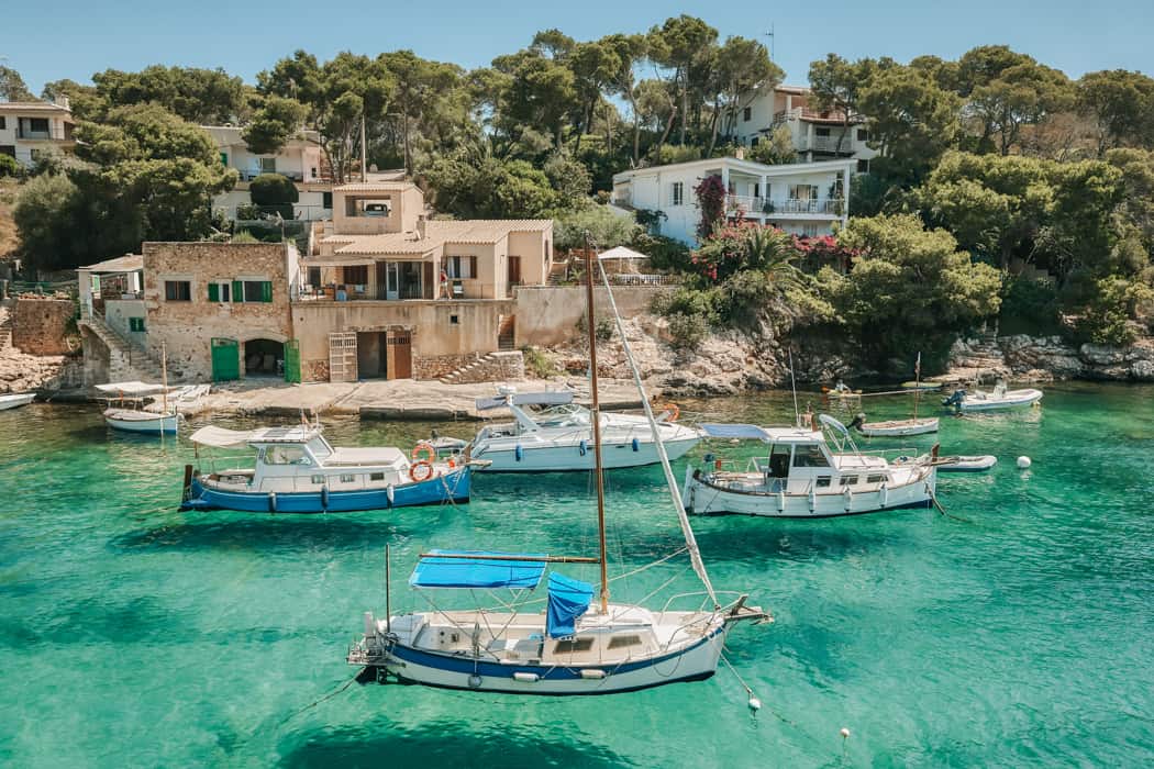 Cala Figuera on the Mediterranean coastline in Mallorca Spain