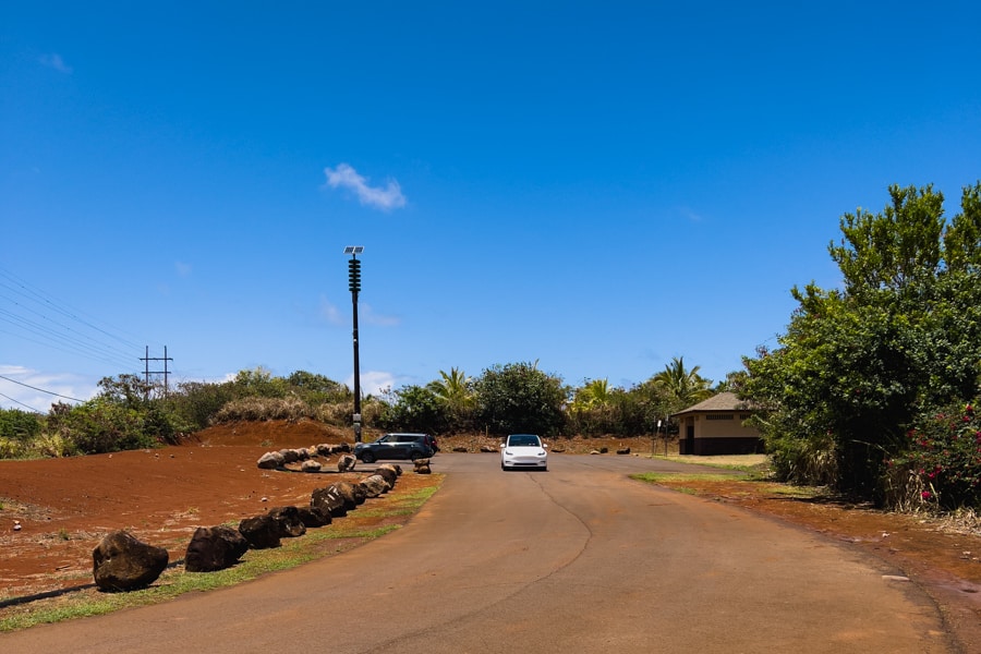 Donkey Beach parking Kauai