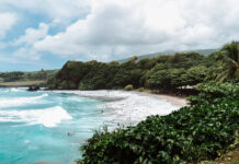 Hamoa Beach surfers in Maui Hawaii