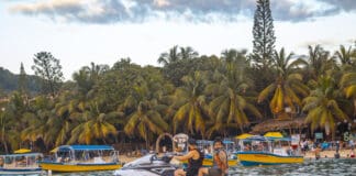 Jet ski in West Bay on Roatan Island