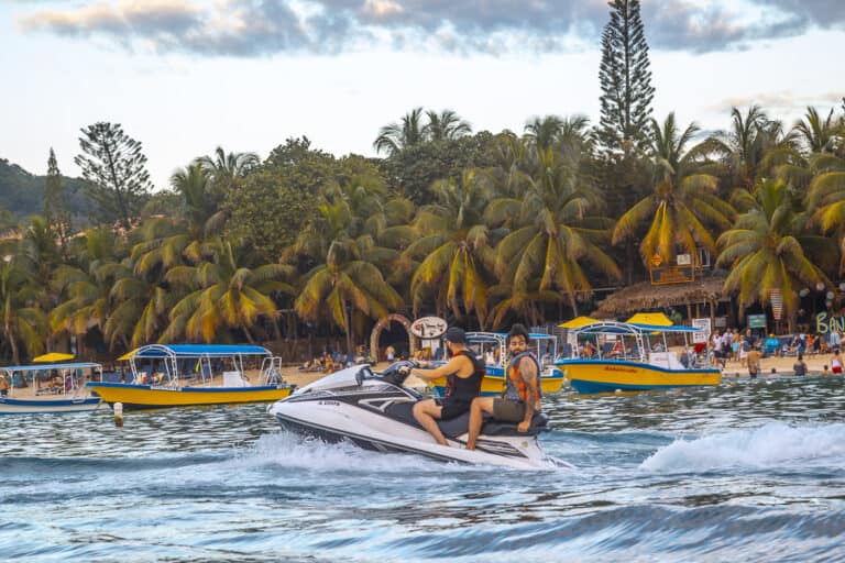 Jet ski in West Bay on Roatan Island