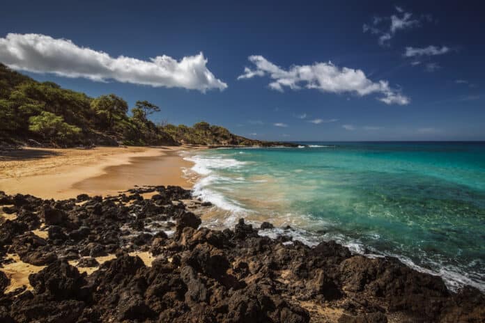 Little Beach in Makena State Park, south Maui, Hawaii, USA Little Beach Maui Hawaii