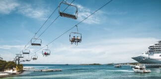 Mahogany Bay cable cars in Roatan Honduras