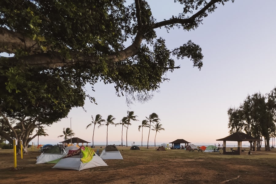 Salt Pond Beach Park camping Kauai