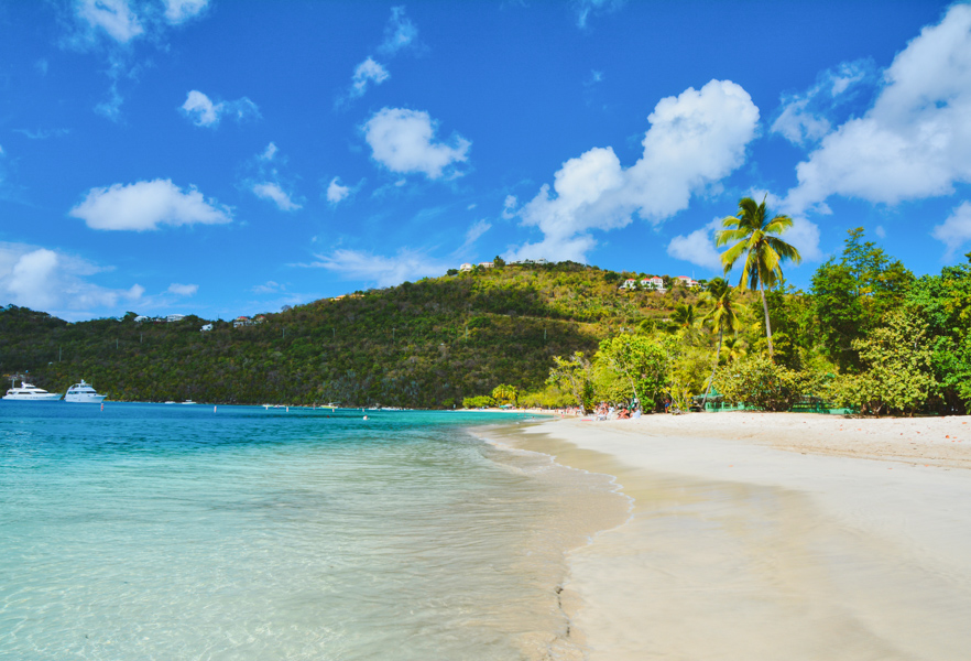 Magens Bay beach in St Thomas US Virgin Islands