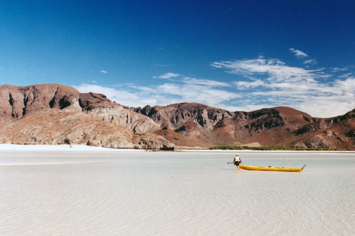 Kayak on Tecolote beach in La Paz Mexico