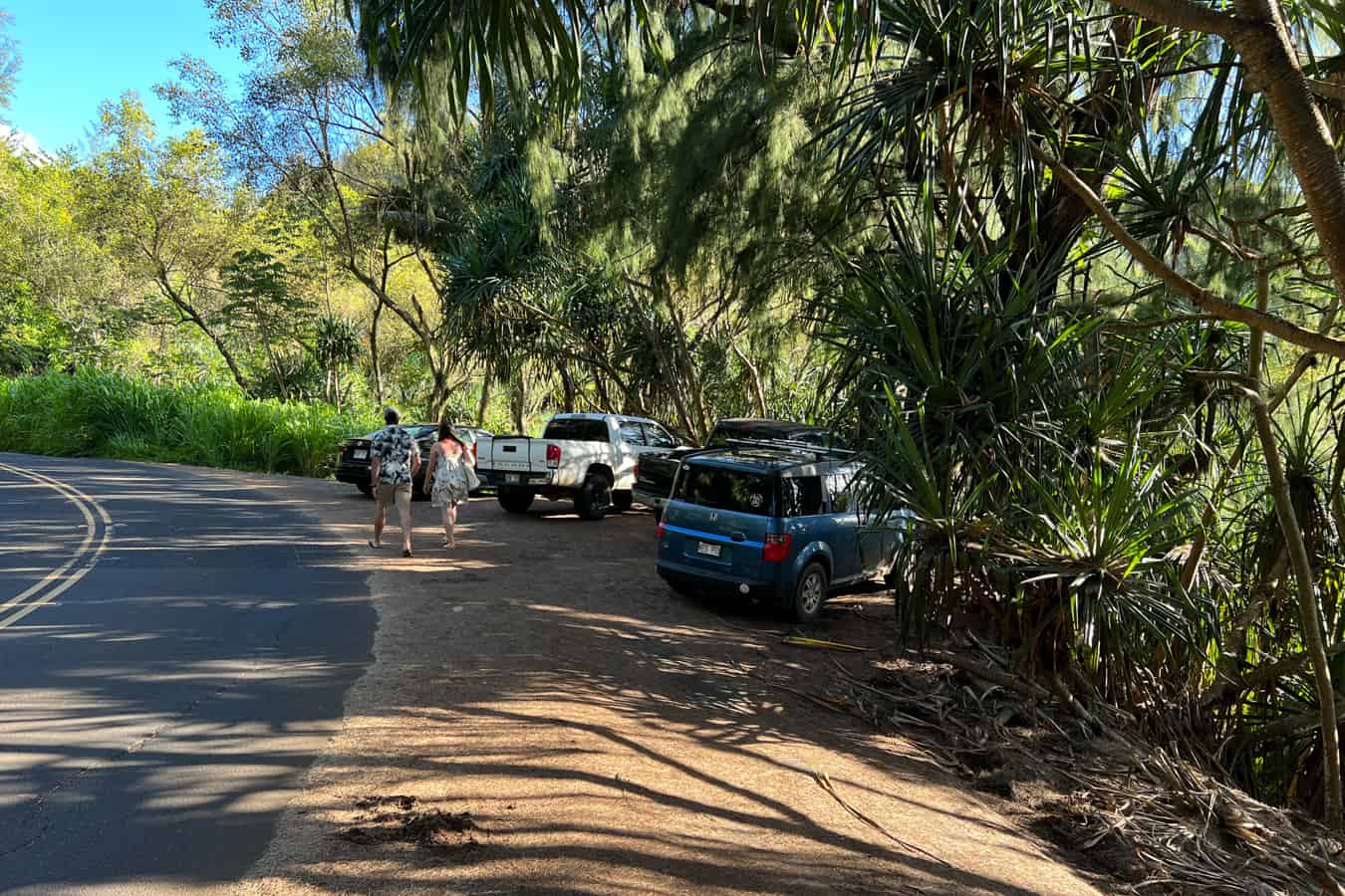 Waikoko Beach parking Kauai Hawaii