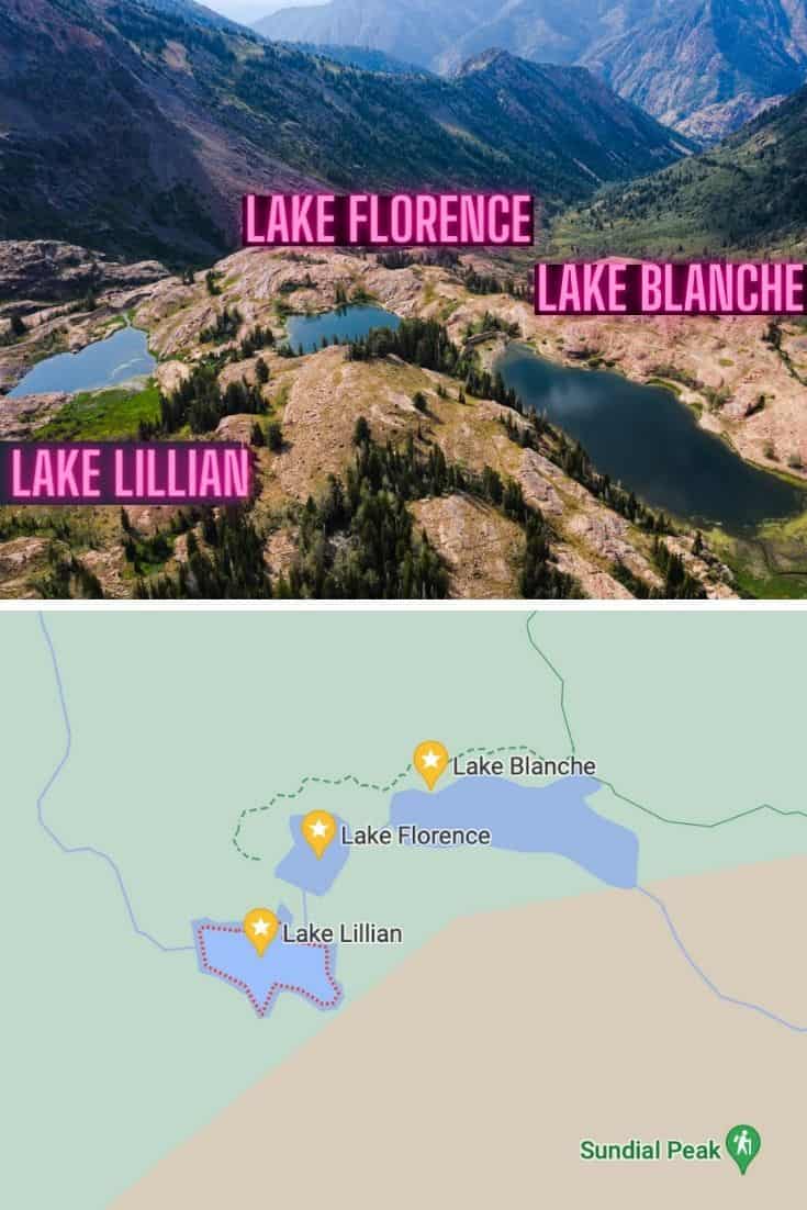 Lake Blanche, Lake Florence and Lake Lillian