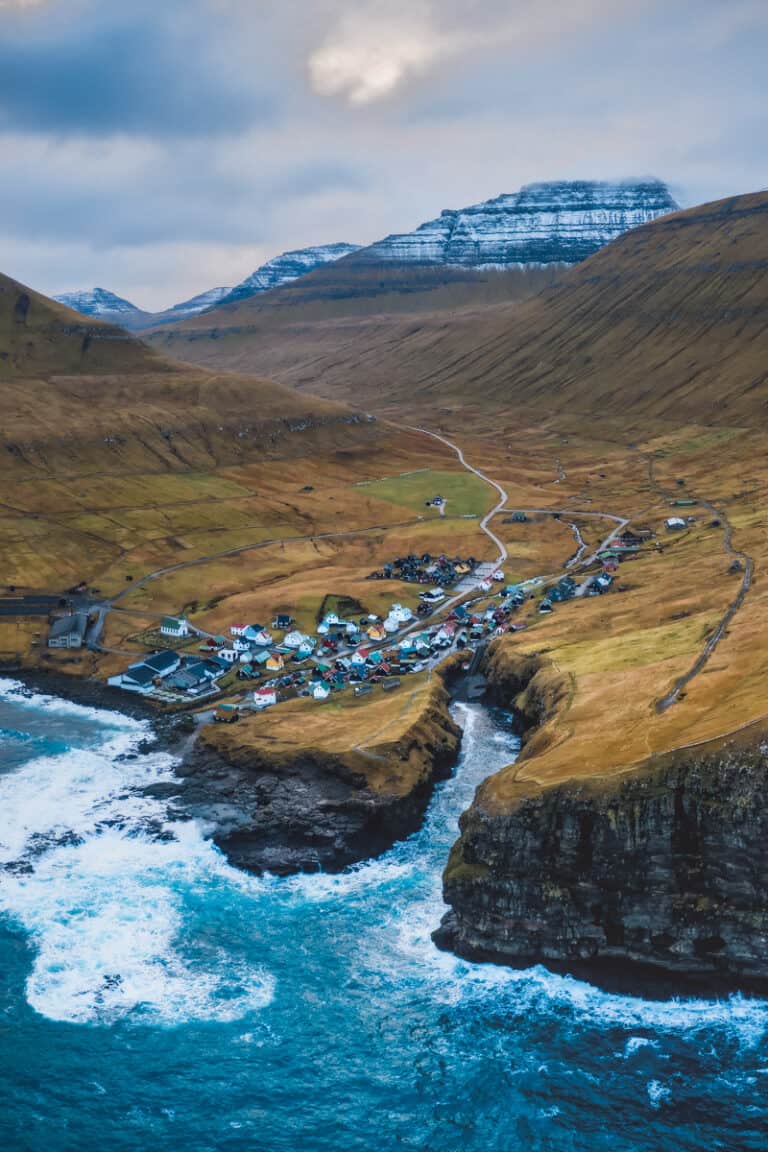 Gjógv Faroe Islands (The Village on a cliff)