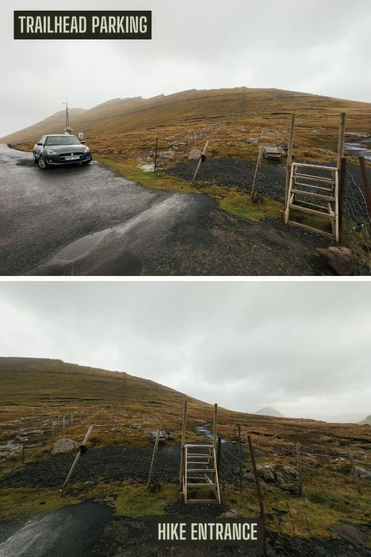 Hvithamar trailhead and parking in the Faroe Islands
