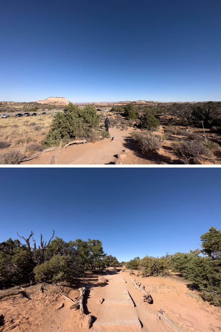 Mesa Arch trail view from parking lot.