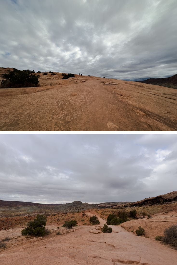 Middle of the Delicate Arch Hike trail